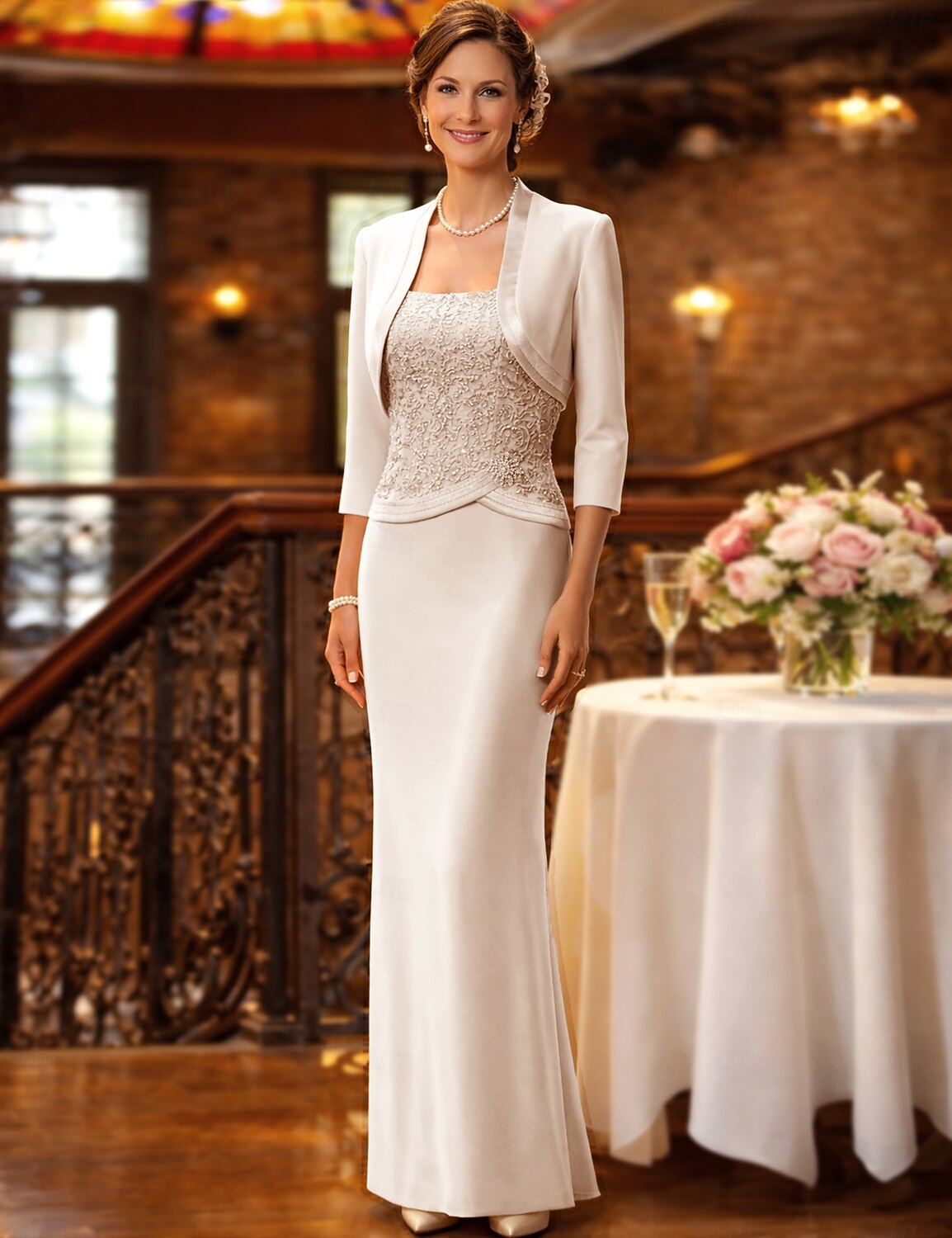 Sheath Column Floor Length Wedding Guest Dress Mother of the Bride Dress Elegant