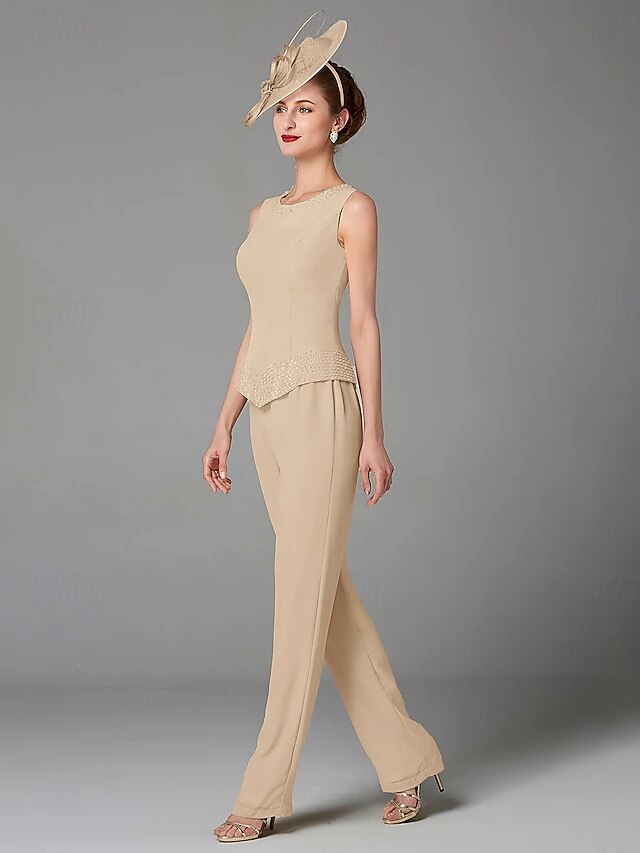 Jumpsuit Pantsuit 3 Piece Mother of the Bride Dress Long Sleeve