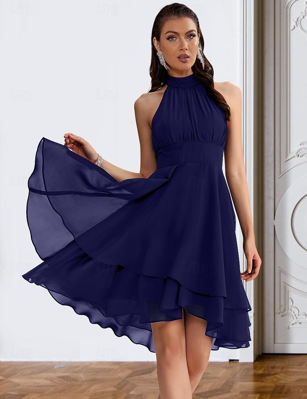 A-Line Cocktail Dresses Party Dress Wedding Guest Engagement Knee Length