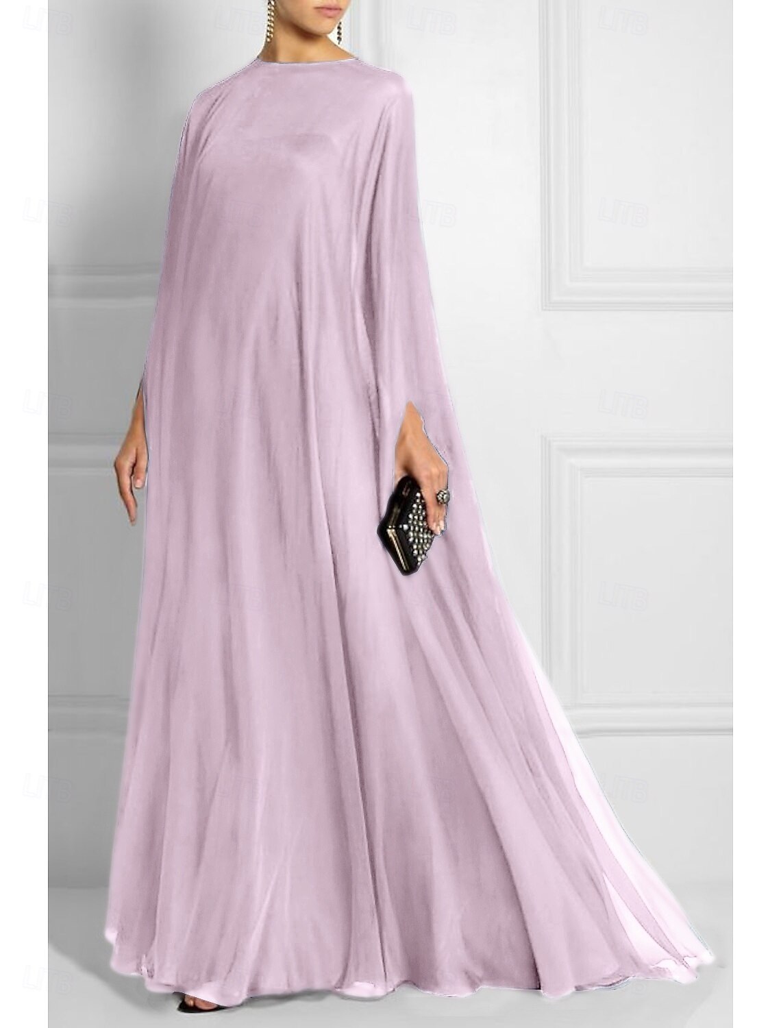 Sheath Evening Gown Empire Dress Formal Evening Sweep Brush Train Long Sleeve Boat Neck