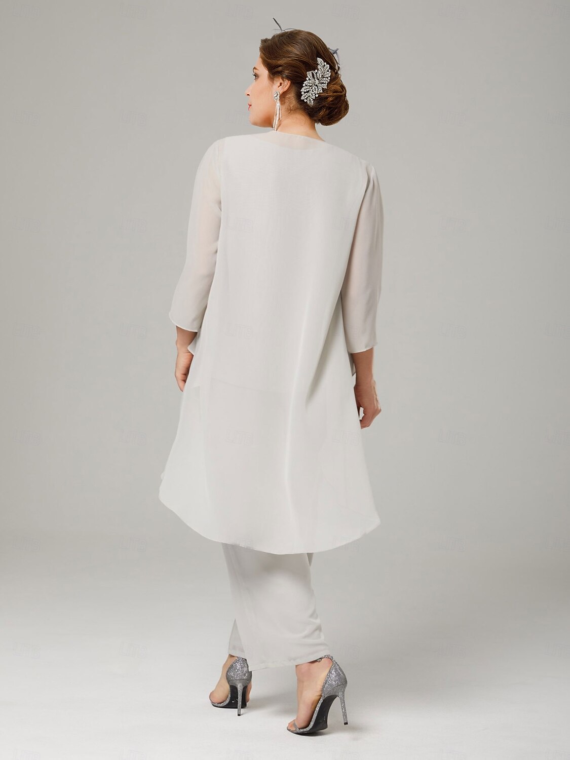 3 Piece Mother of the Bride Dress Elegant Plus Size Wedding Guest Chiffon