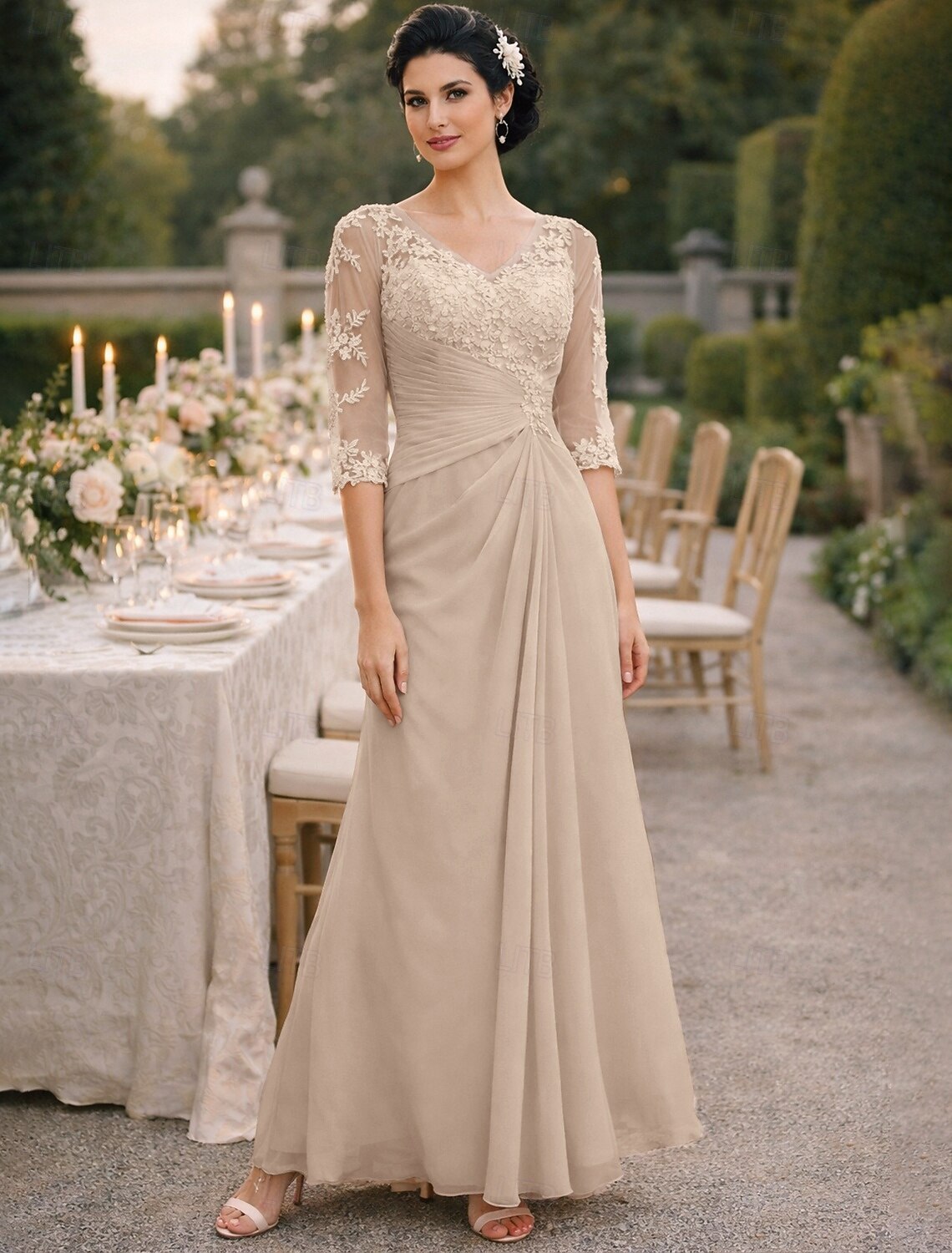 A-Line Floor Length Wedding Guest Dress Formal Dresses Evening Gown