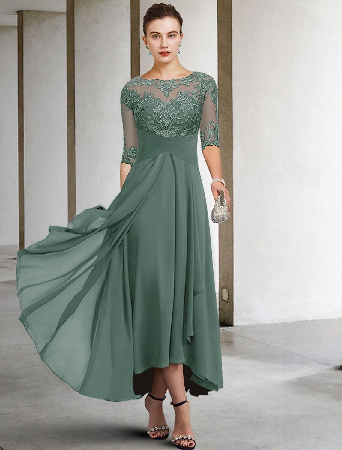 A-Line Asymmetrical Ankle Length Cocktail Dresses Party Dresses Elegant