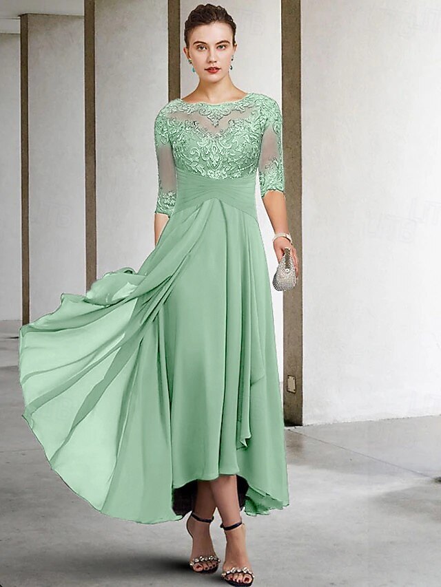 A-Line Asymmetrical Ankle Length Cocktail Dresses Party Dresses Elegant