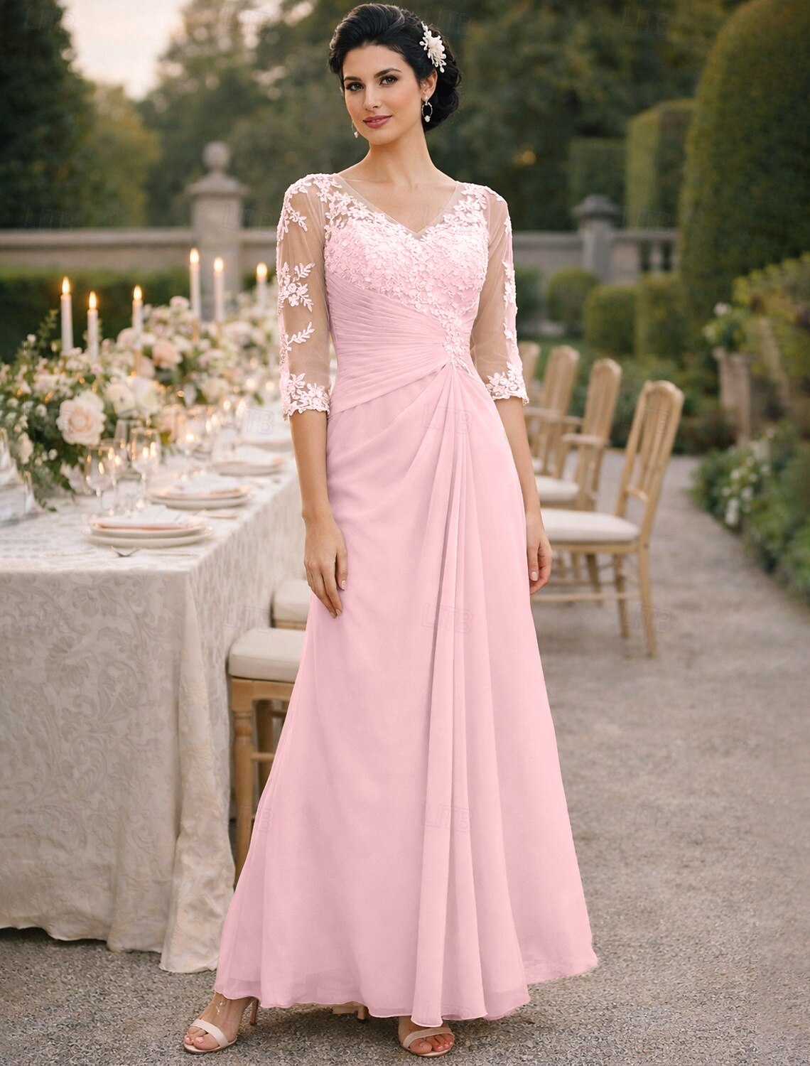 A-Line Floor Length Wedding Guest Dress Formal Dresses Evening Gown