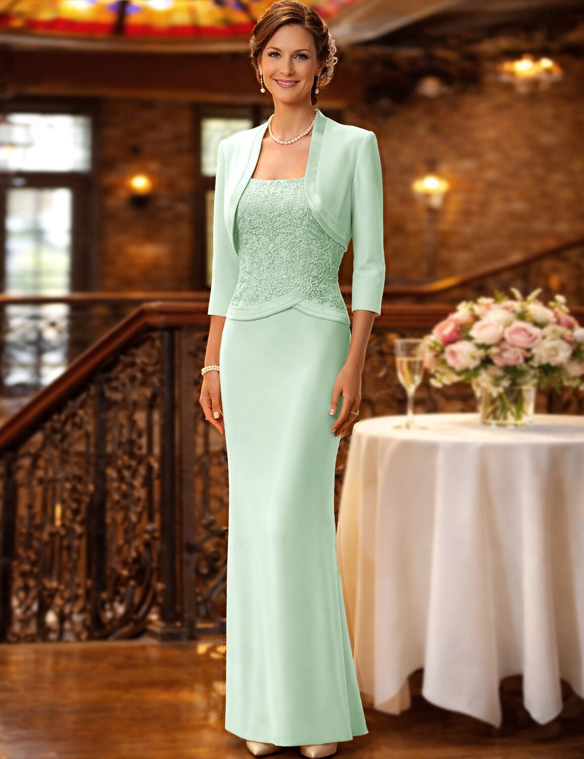 Sheath Column Floor Length Wedding Guest Dress Mother of the Bride Dress Elegant