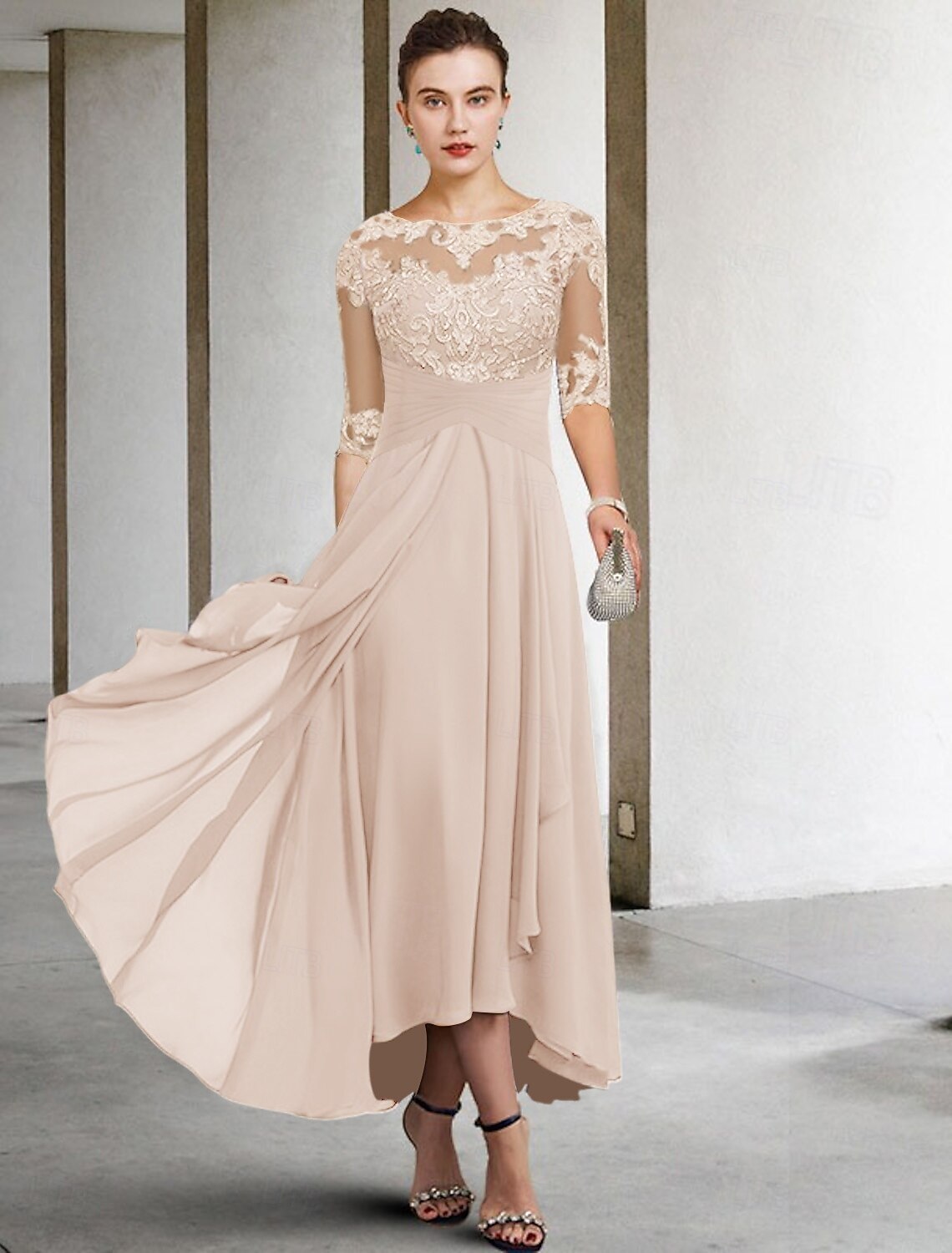 A-Line Asymmetrical Ankle Length Cocktail Dresses Party Dresses Elegant