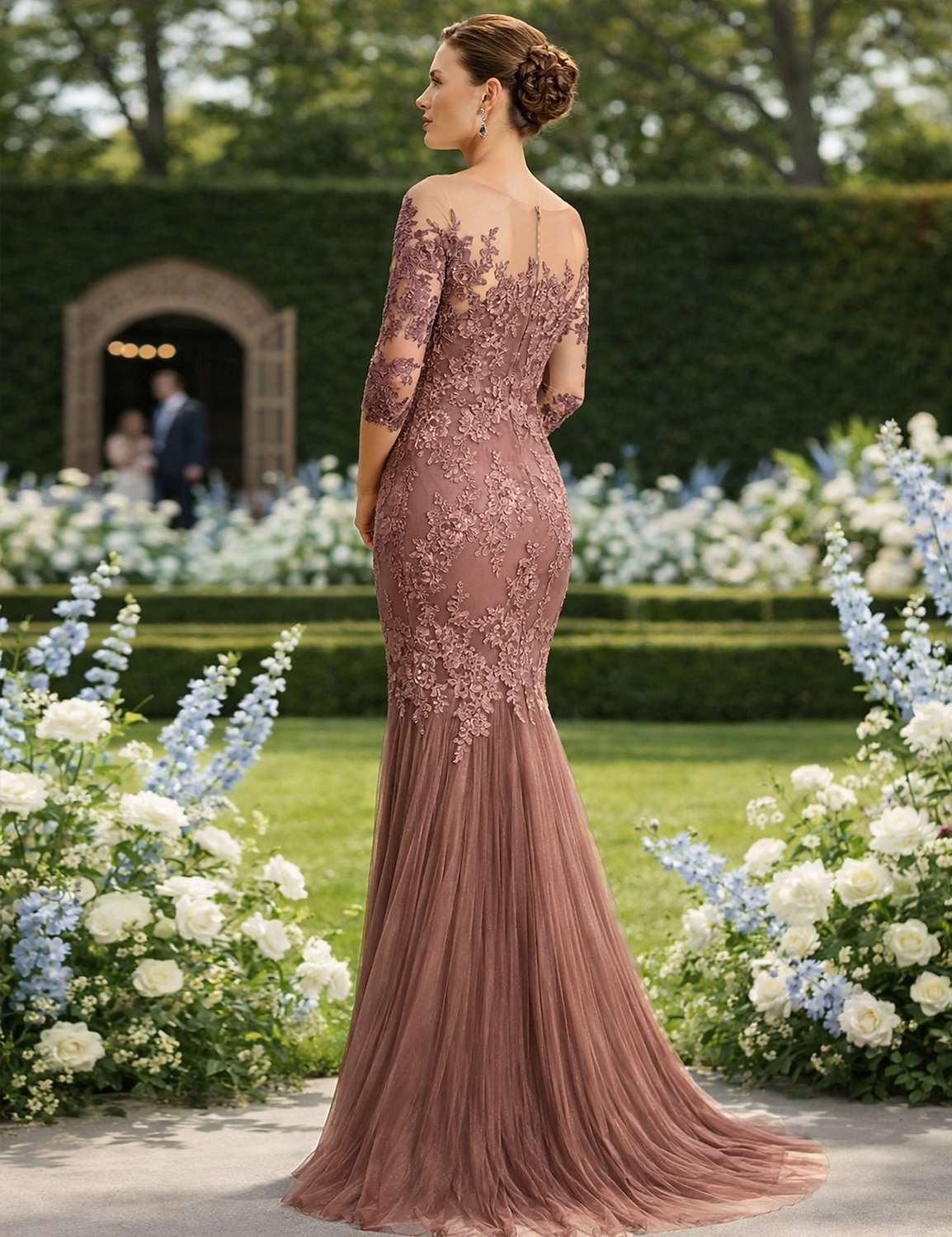 Mermaid Trumpet Sweep Brush Train Formal Dresses