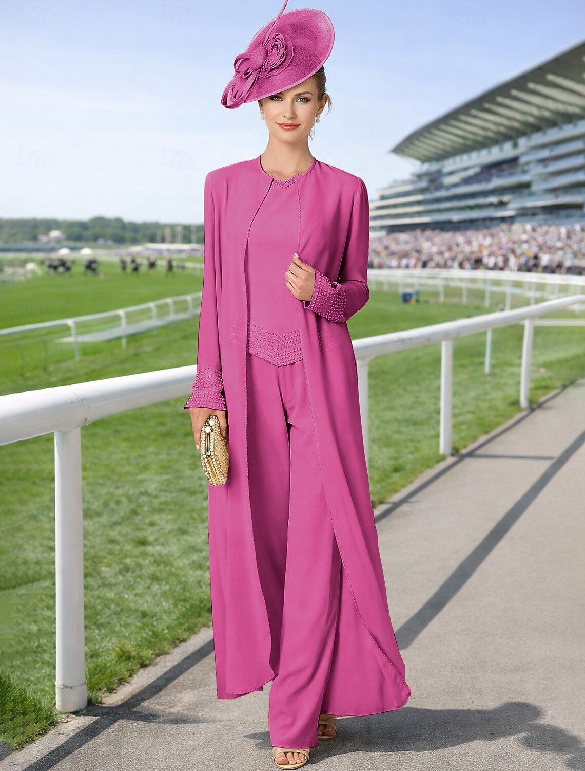 Jumpsuit Pantsuit 3 Piece Mother of the Bride Dress Long Sleeve