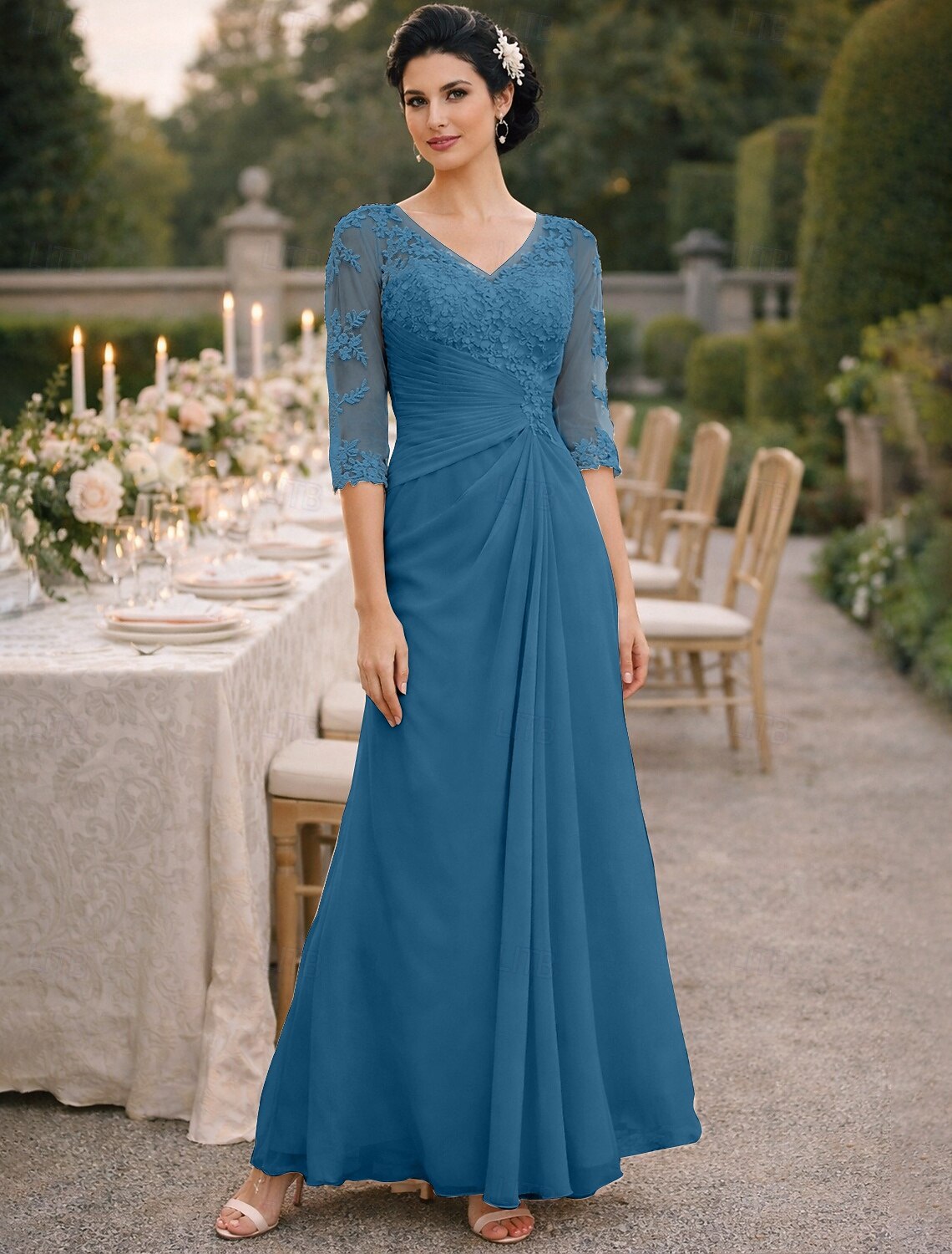 A-Line Floor Length Wedding Guest Dress Formal Dresses Evening Gown