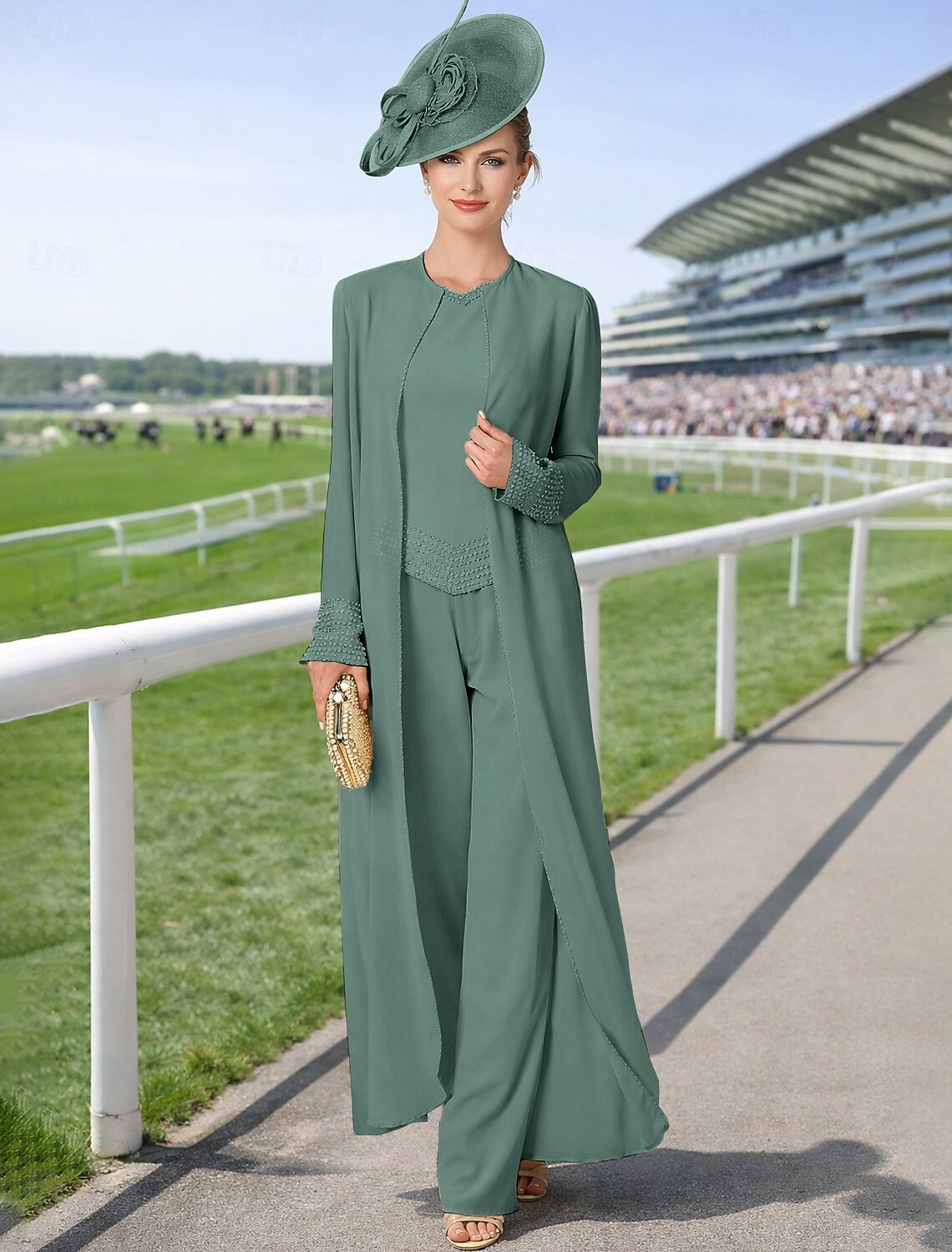 Jumpsuit Pantsuit 3 Piece Mother of the Bride Dress Long Sleeve