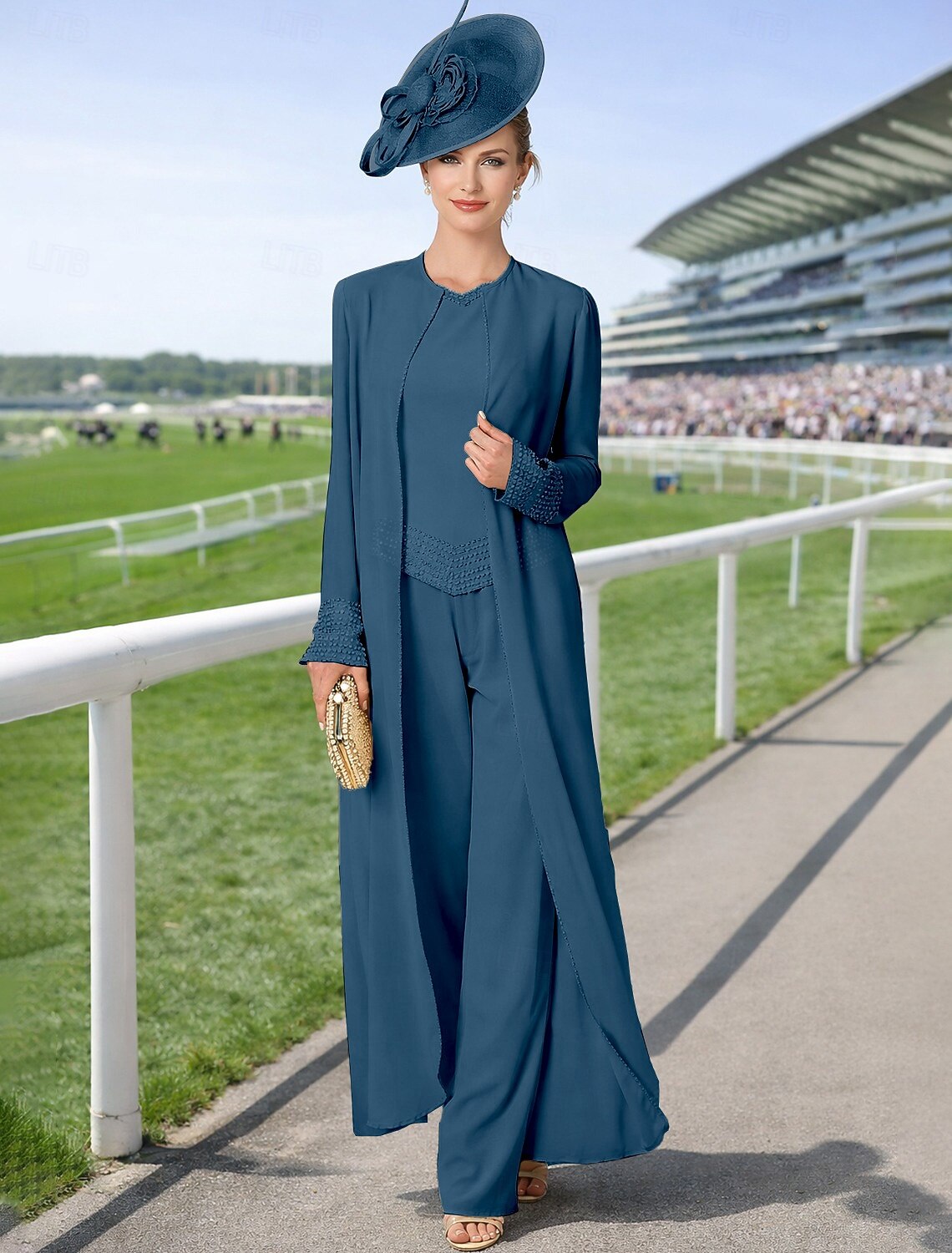 Jumpsuit Pantsuit 3 Piece Mother of the Bride Dress Long Sleeve