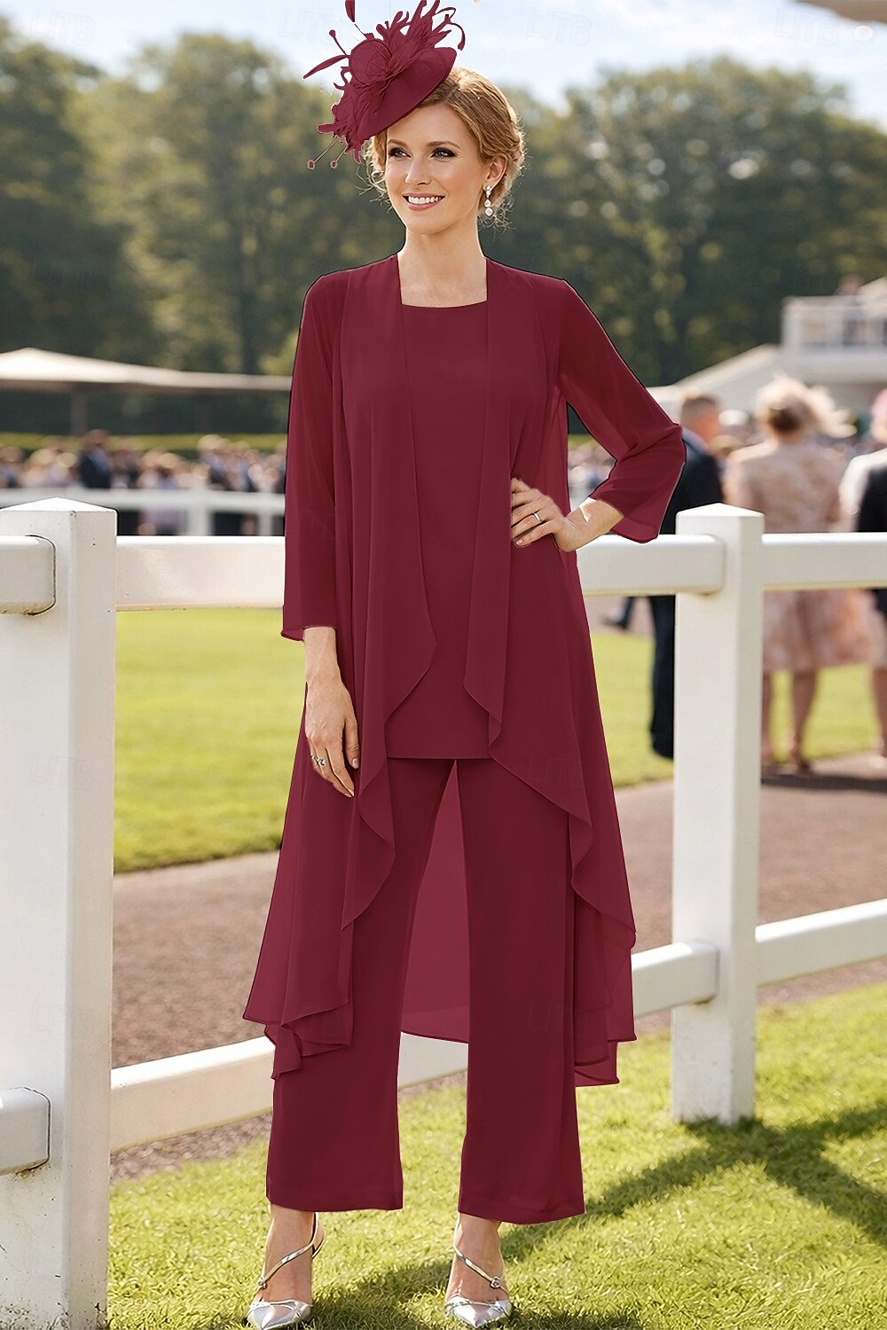 3 Piece Mother of the Bride Dress Elegant Plus Size Wedding Guest Chiffon