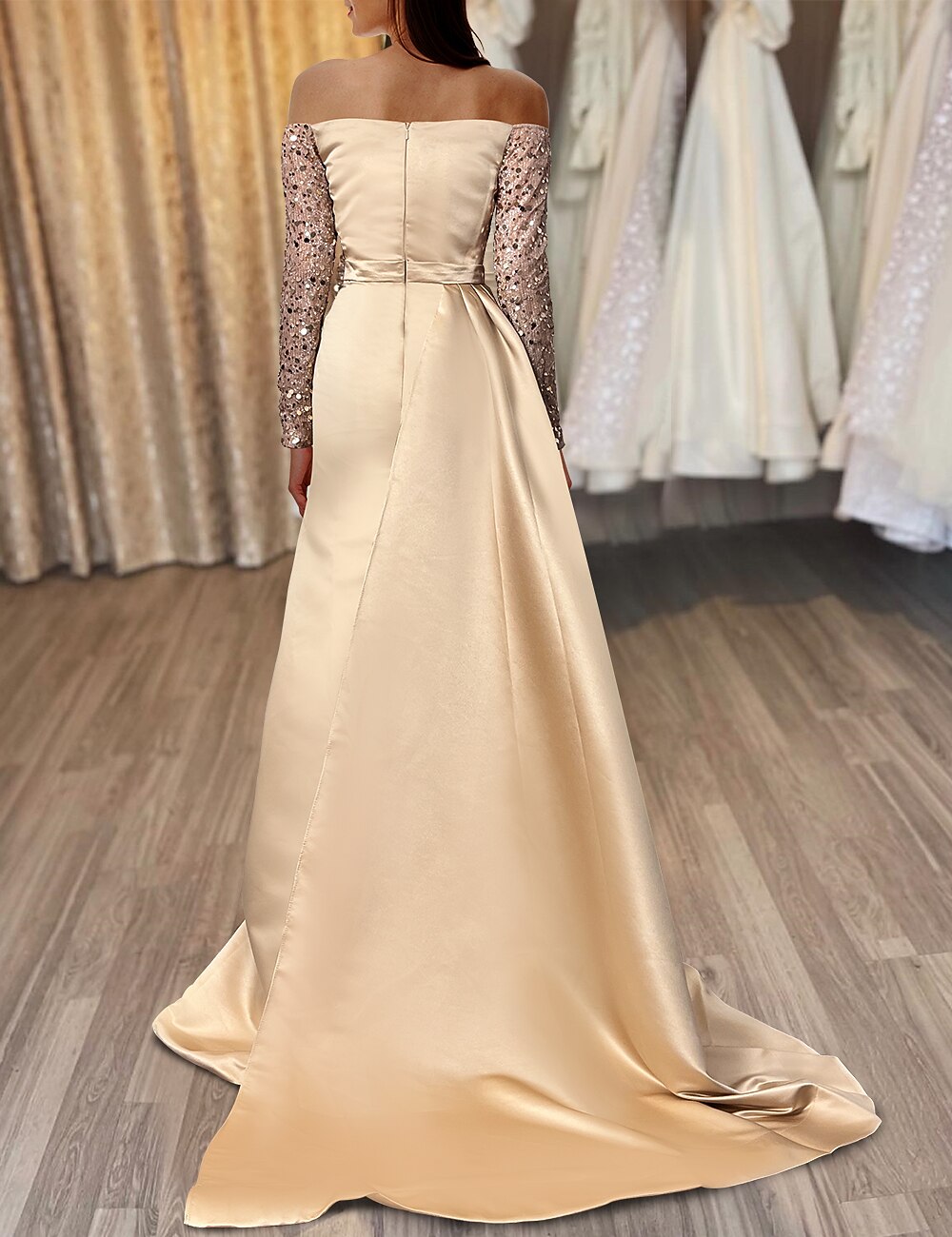 Mermaid Court Train Prom Dresses Evening Gown Ball Gown Formal Dress