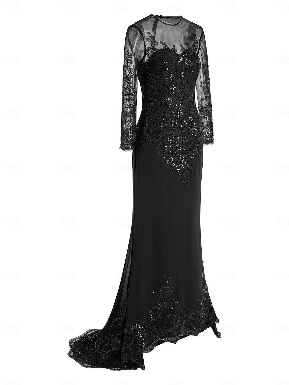 Mermaid Trumpet Evening Gown Prom Dresses Formal Dress Sparkle Long Sleeve