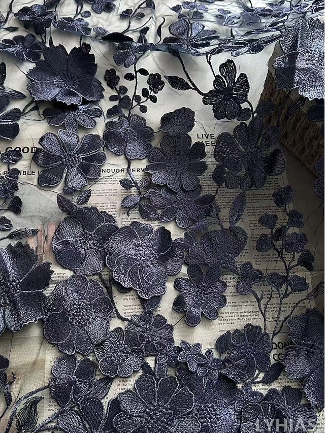 A-Line Mother of the Bride Dresses Floor Length with 3D Flowers 3/4 Length Sleeve V Neck Chiffon