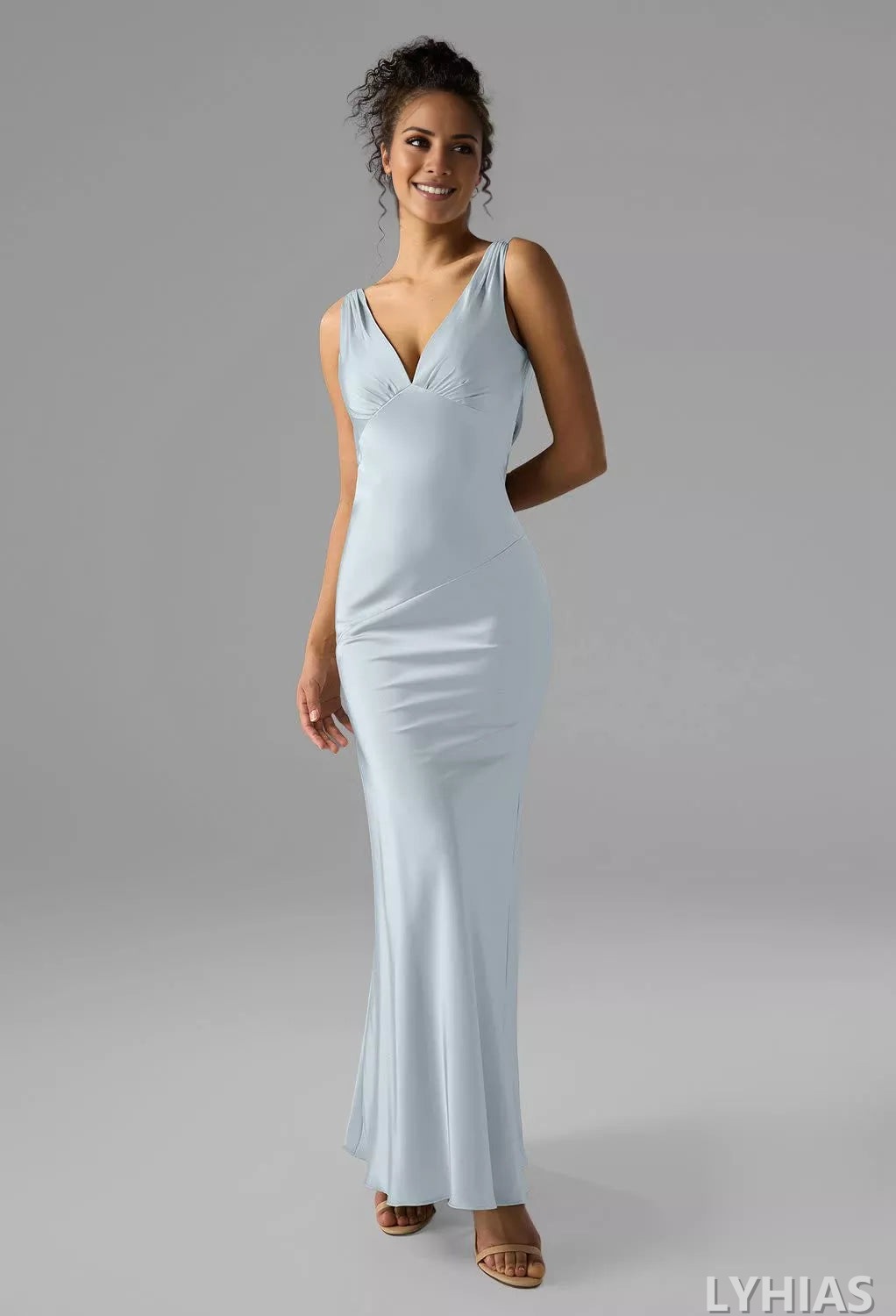 Satin Sheath/column Floor-Length Bridesmaid Dresses