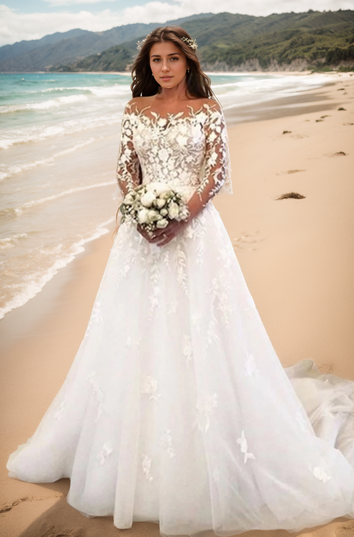 A-Line Spaghetti Strap Floor Length Sleeveless Prom Dresses with Appli