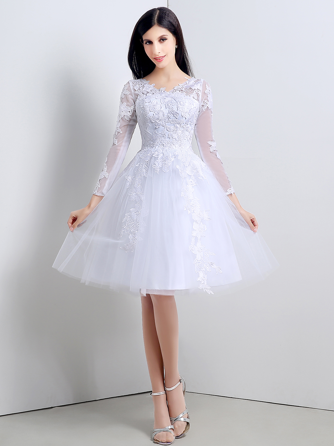 A-Line/Princess Elegant Homecoming Dress Tulle Lace with Appliques