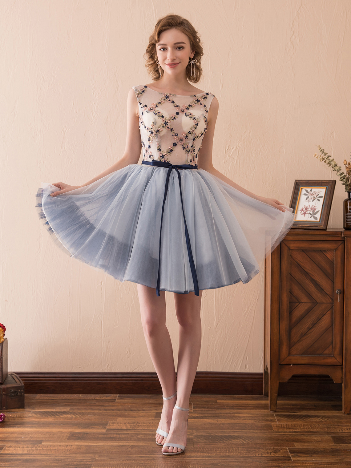 A-Line/Princess Party Elegant Homecoming Dress Beading with Sequin