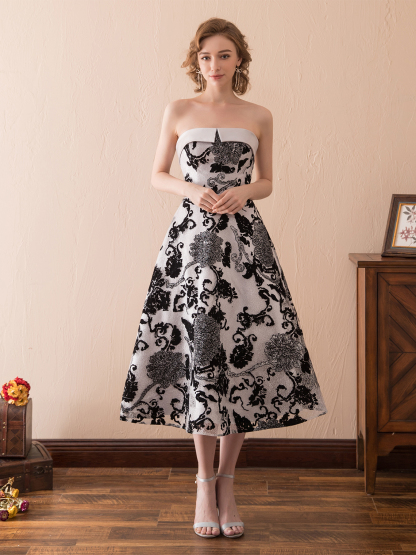 Dress A-Line/Princess Sexy Party Cocktail Dress Ankle Length with Appliques