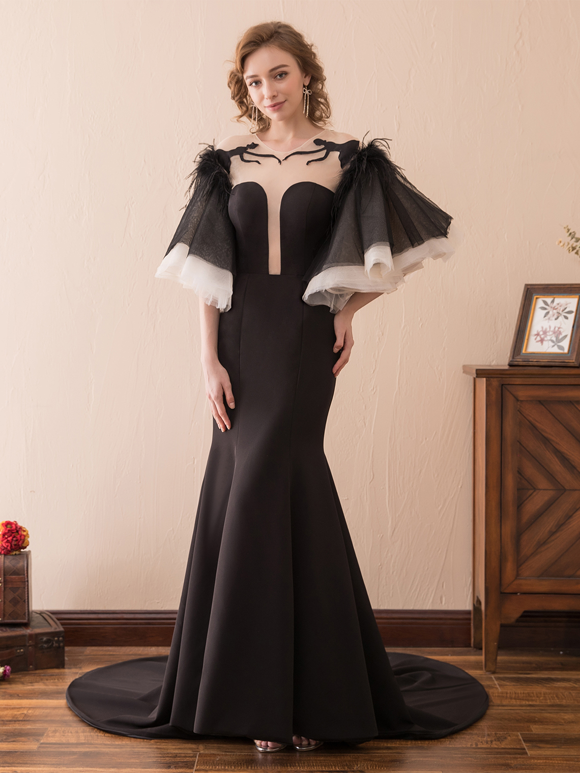 Mermaid/Trumpet Elegant Formal Evening Dress Satin with Pleated