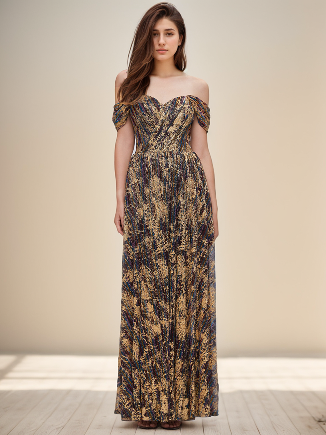 A-Line Evening Gown Sexy Prom Dress Formal with Ruched Slit