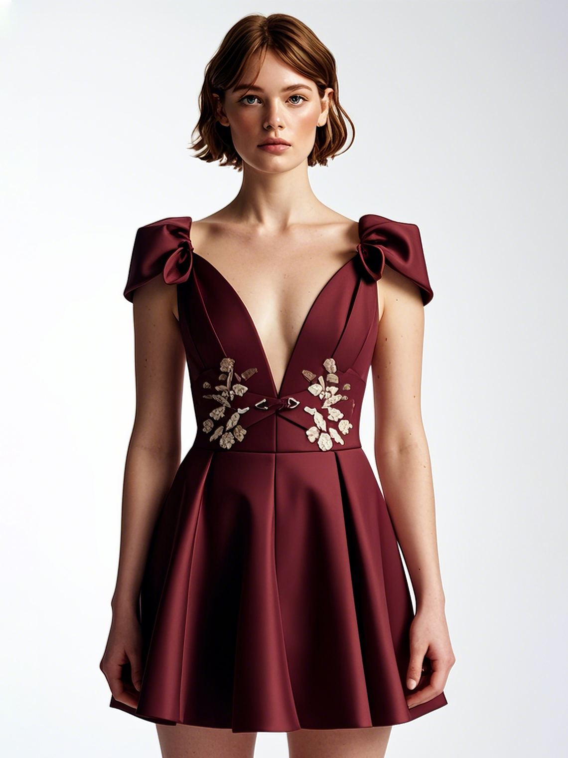 A-Line/Princess Sexy Homecoming Dress Satin Pleated with Appliques