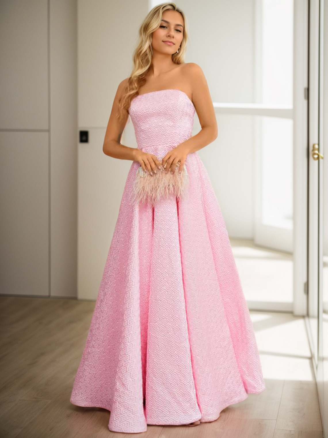 A-Line/Princess Romantic Evening Prom Dress Floor Length Sleeveless