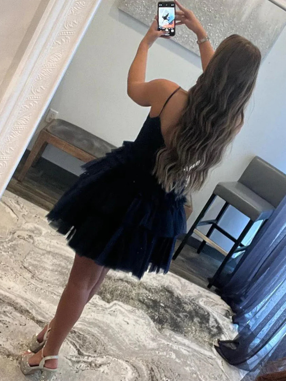 A-line Tiered Short Homecoming Dress