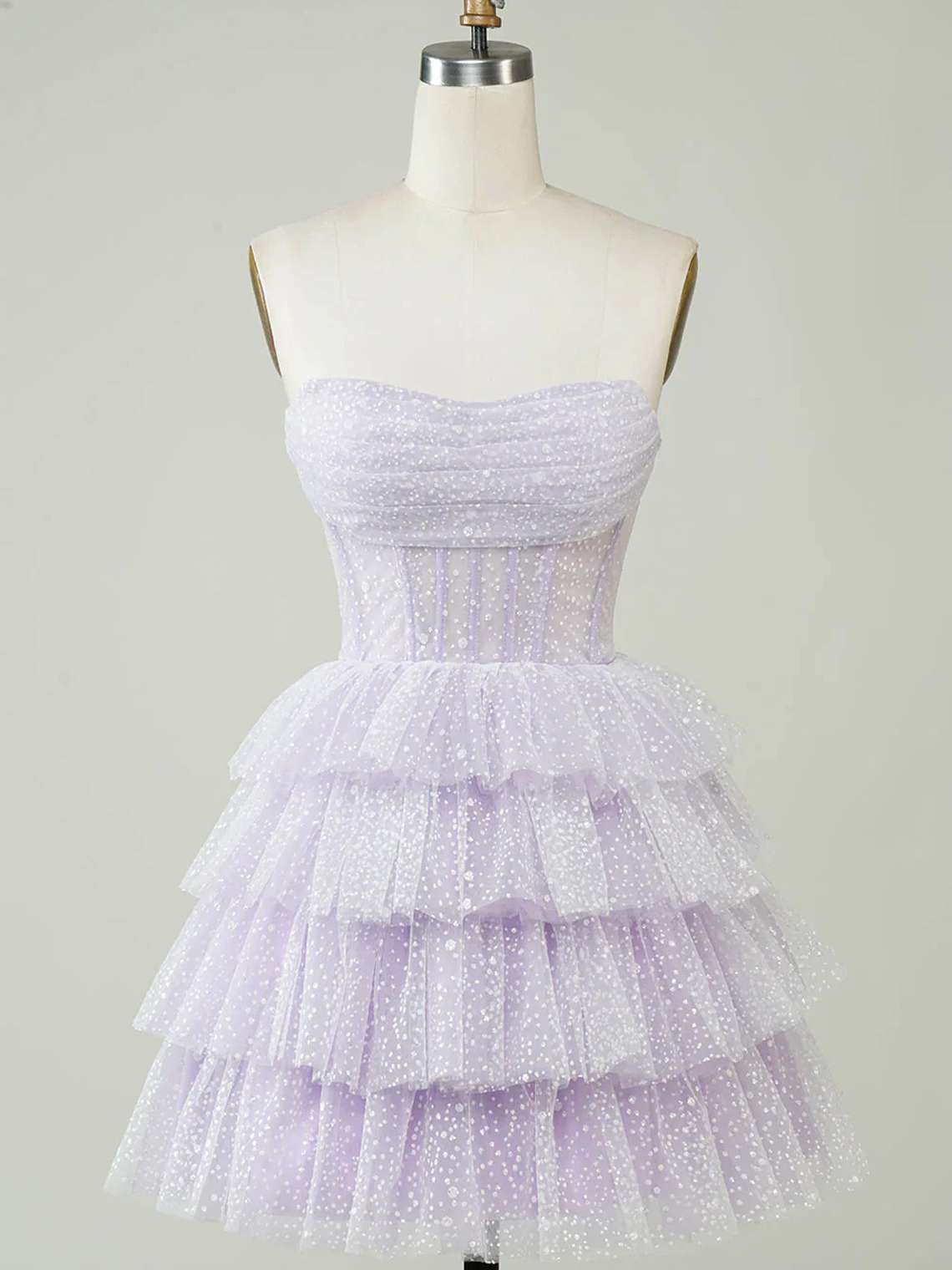 A-Line Corset Short Tulle Homecoming Dress
