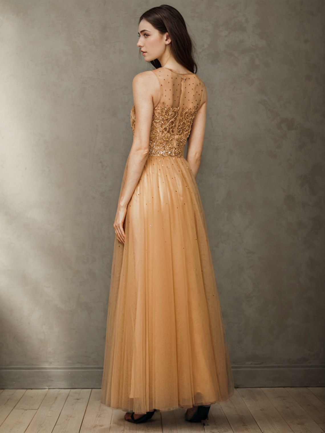 A-Line Prom Dresses Elegant Wedding Guest Beading Formal Evening Dress 