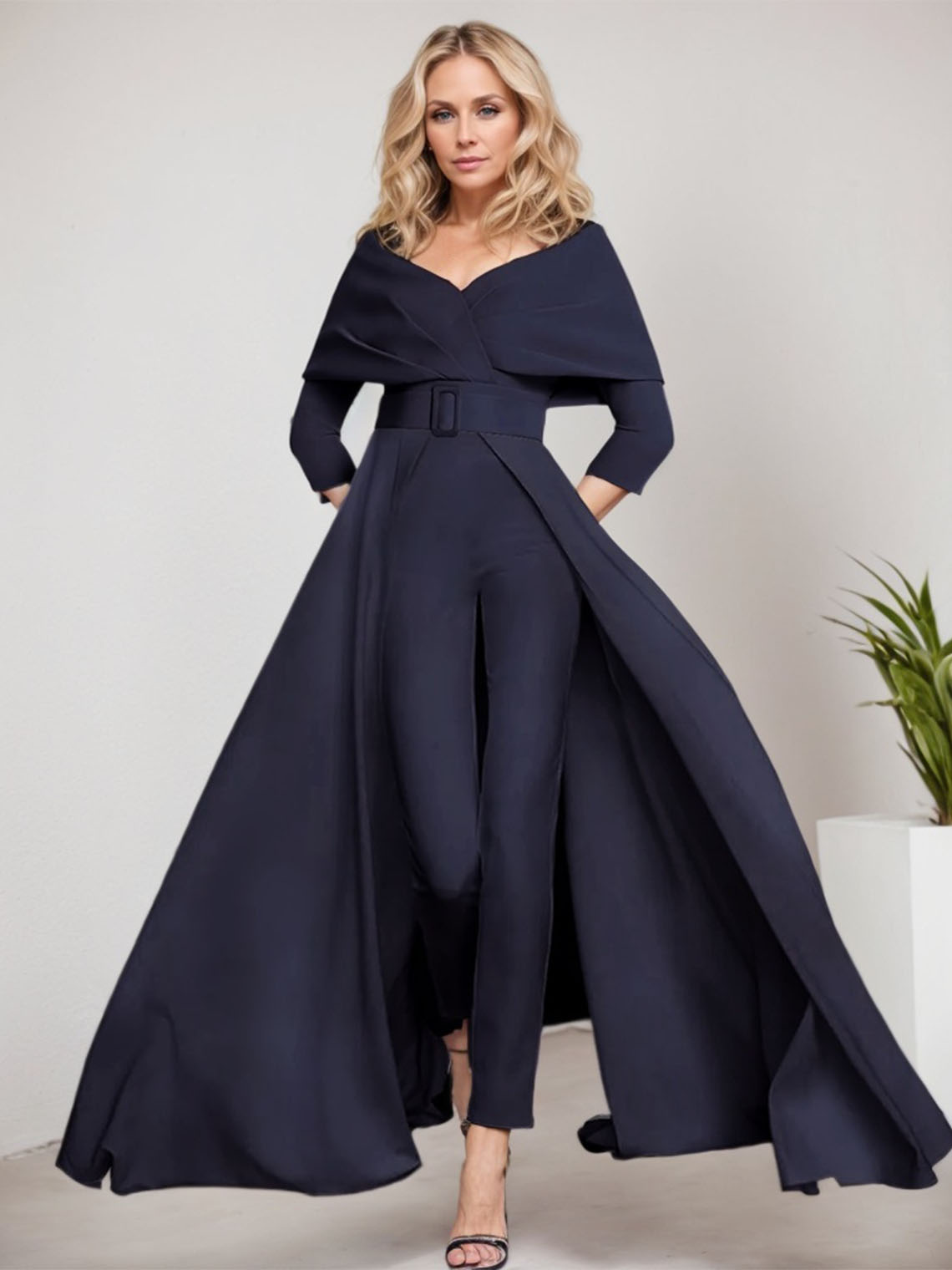 Jumpsuit/Pantsuit Scoop Neck Ankle Length Mother of the Bride Dress
