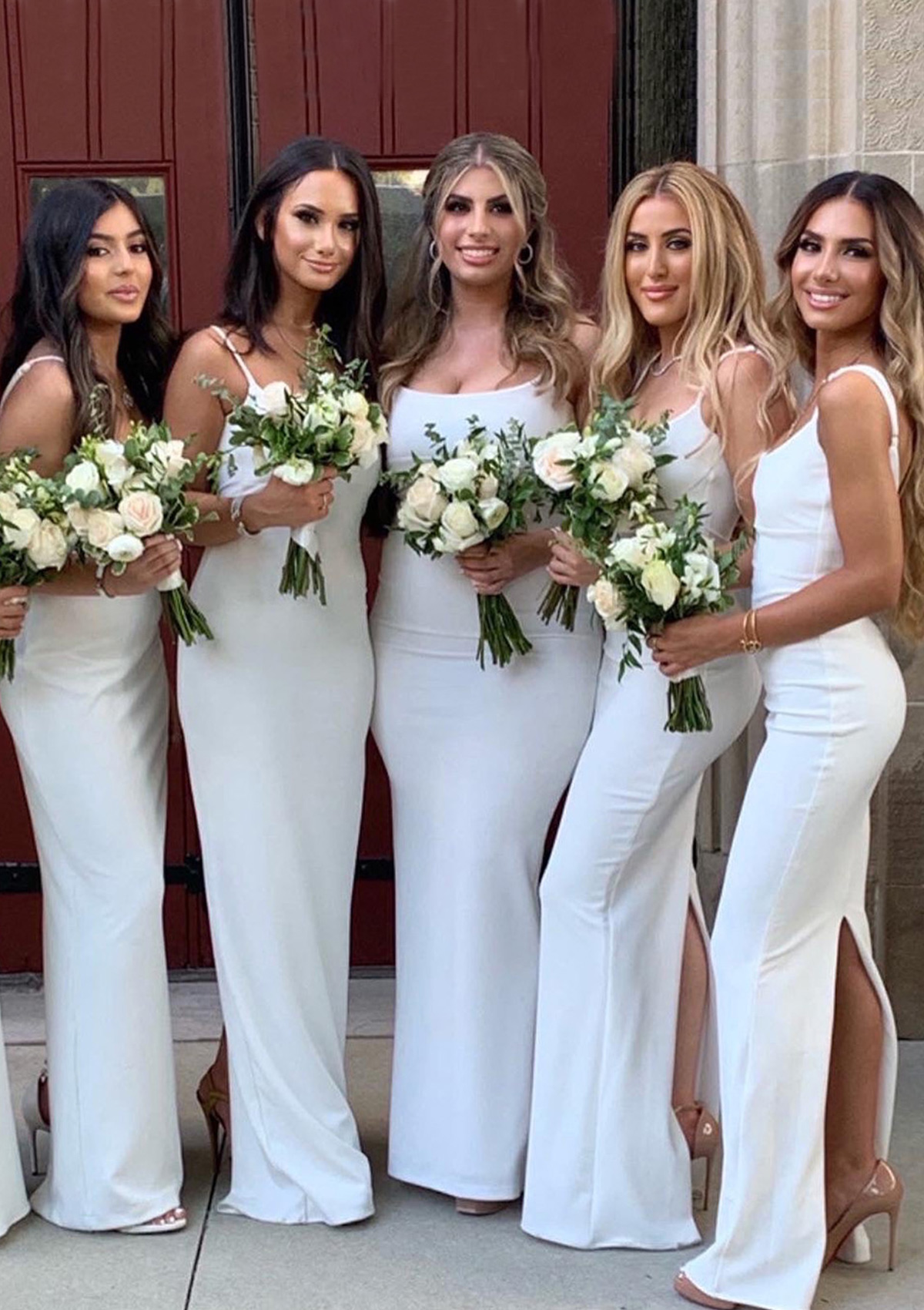 Sheath/Column Square Neck Floor-Length Bridesmaid Dresses
