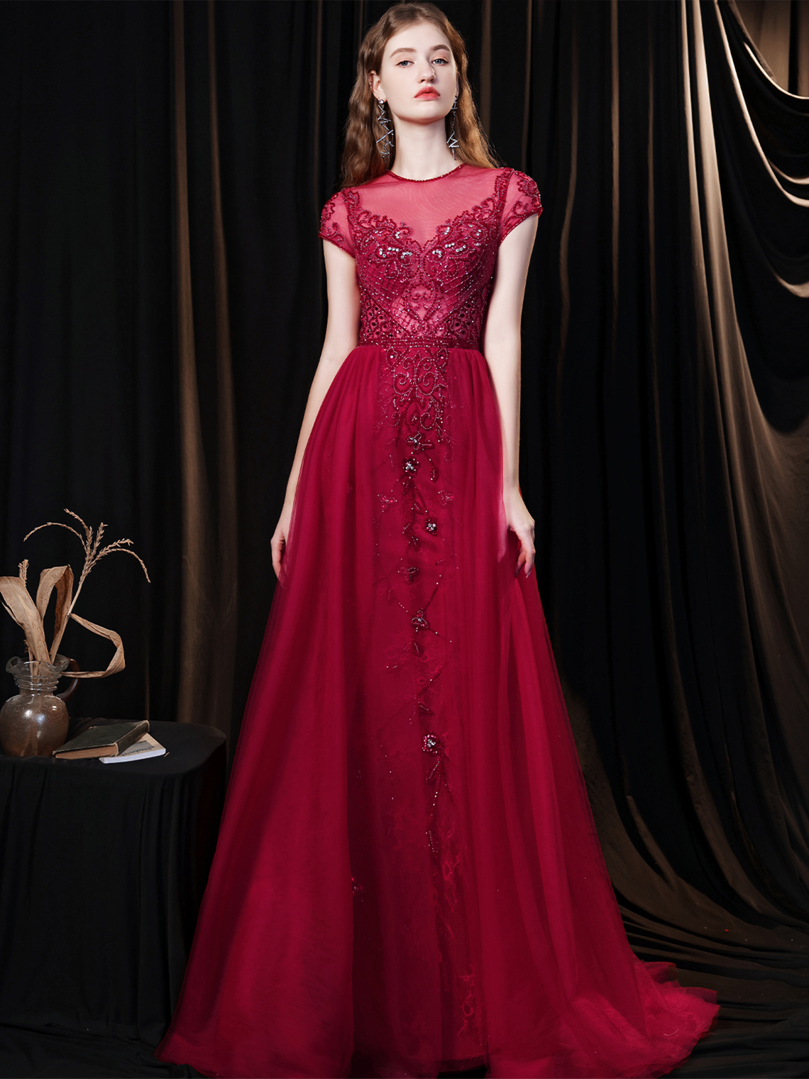 A-Line/Princess Prom Dresses Sweep/Brush Train Formal Evening Dress