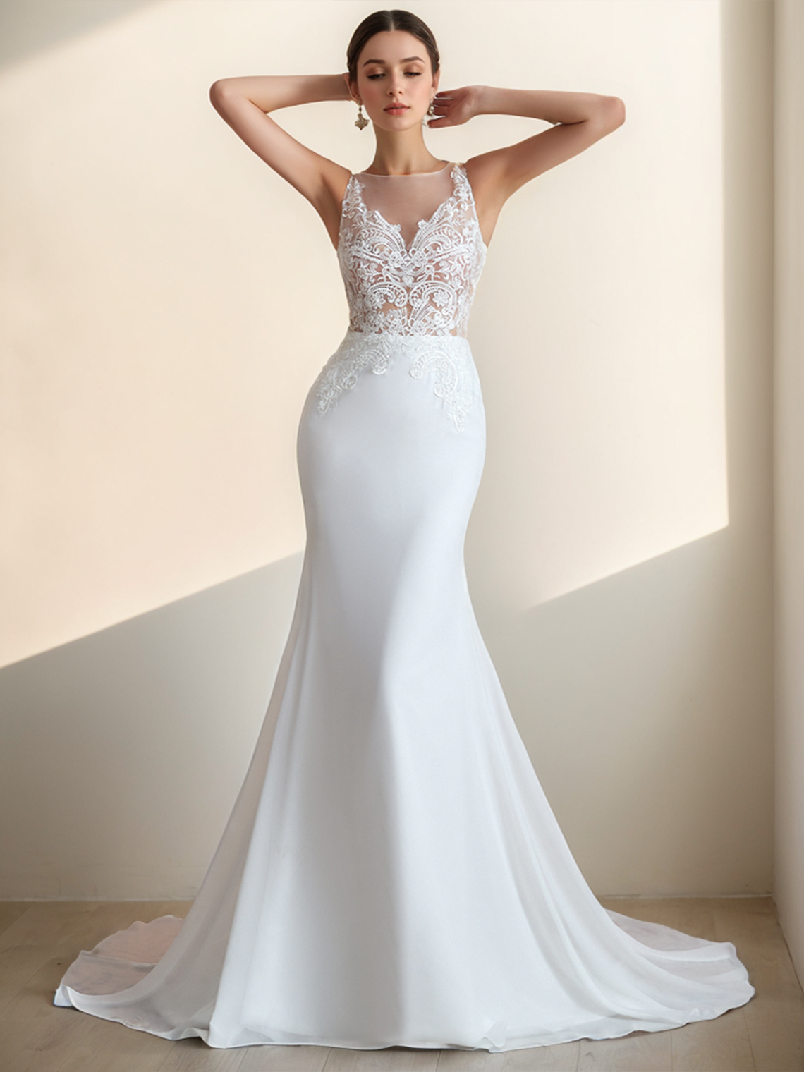 Trumpet/Mermaid Formal Wedding Dresses Bridal Gowns With Appliques