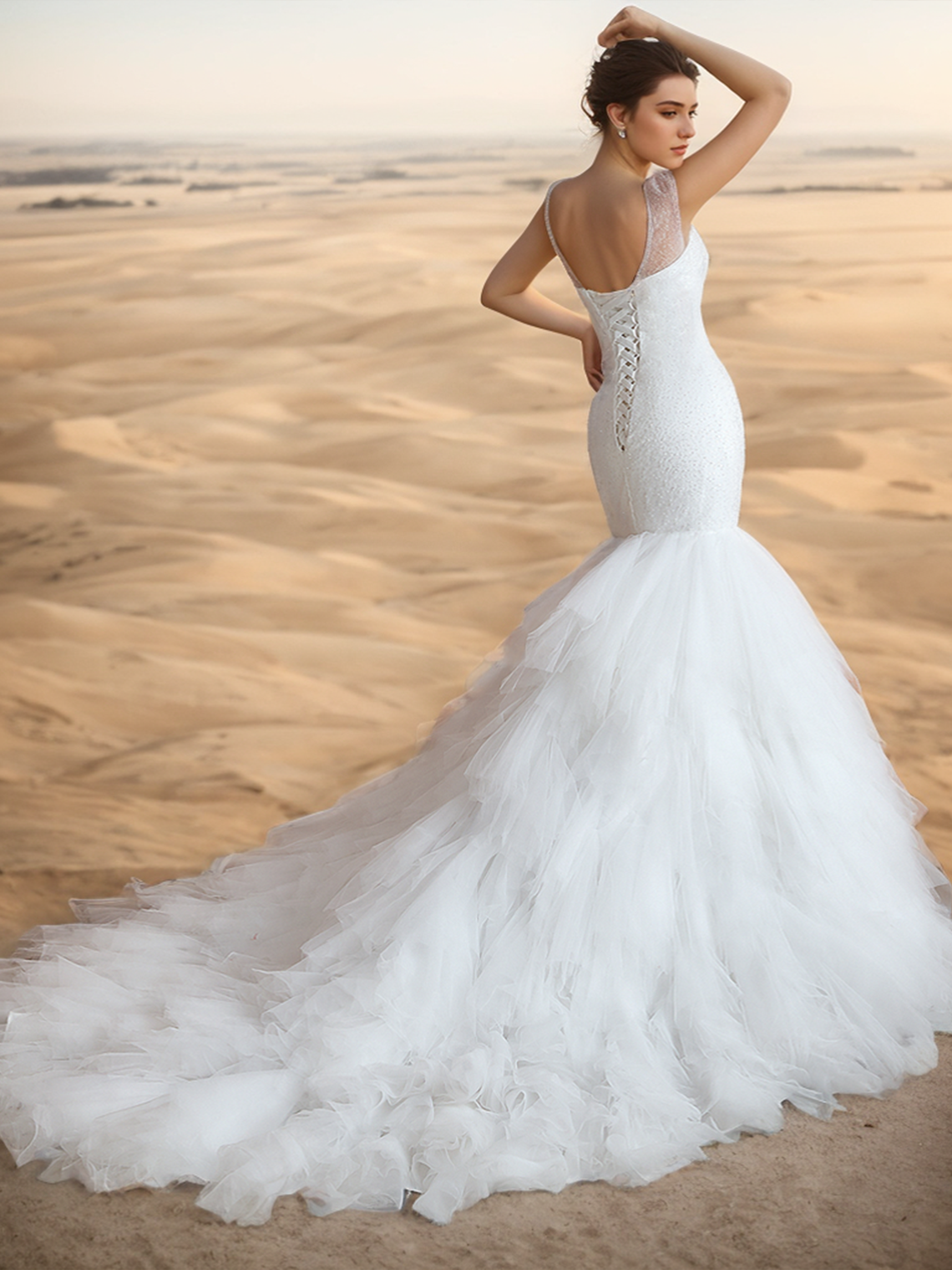 Mermaid/Trumpet Luxury Plus Size Formal Engagement Wedding Dresses