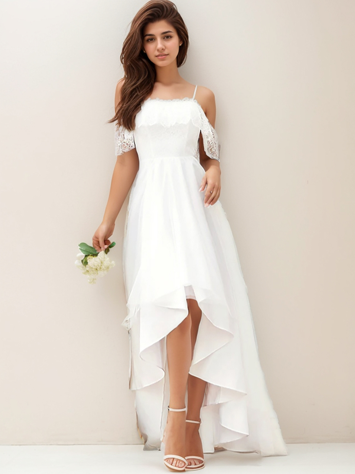 A-Line/Princes Elegant Off the Shoulder Sleeveless Floor-Length Wedding Dresses 