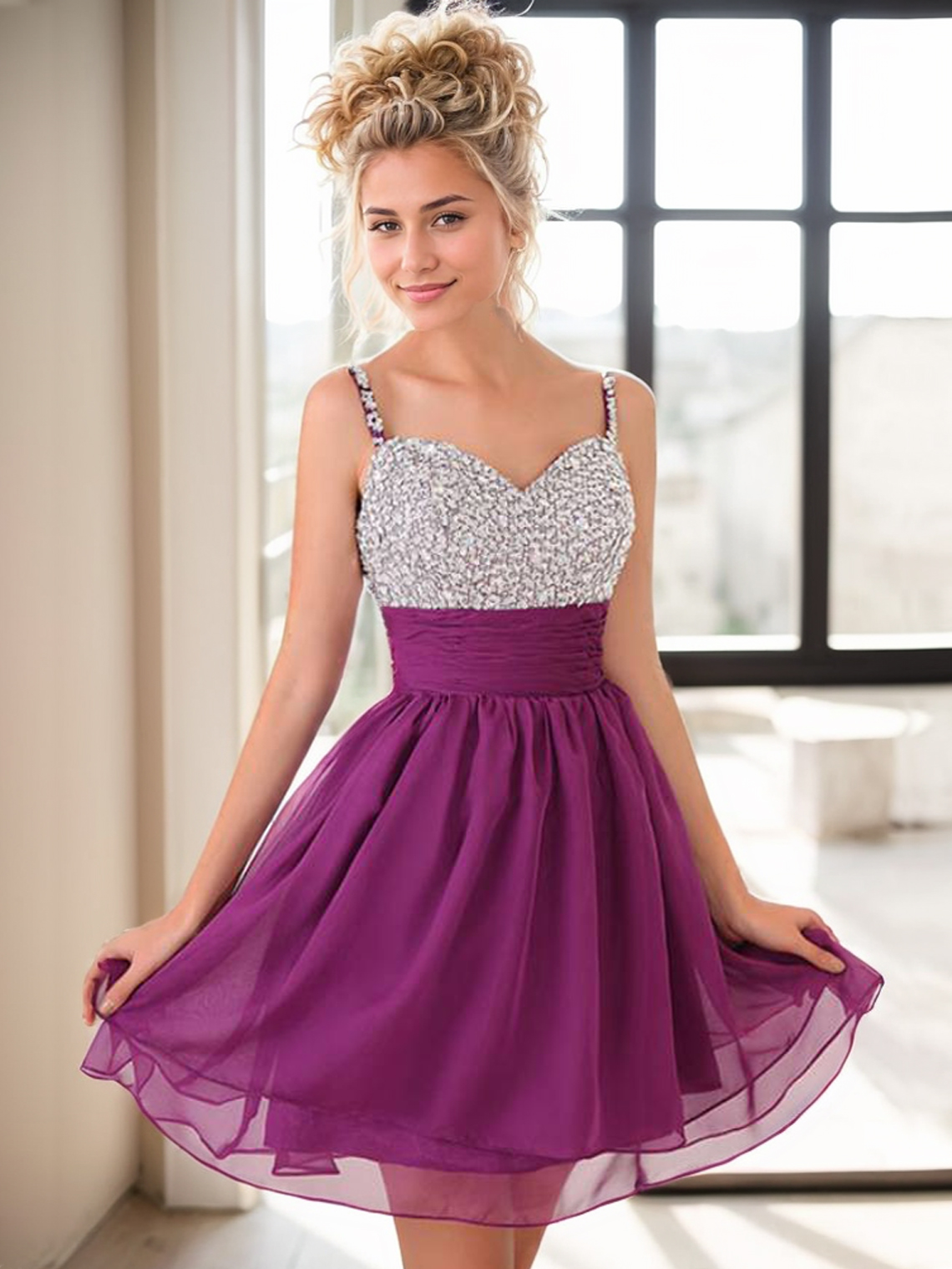 A-line Cocktail Party Dress Sleeveless Short/Mini Homecoming Dress