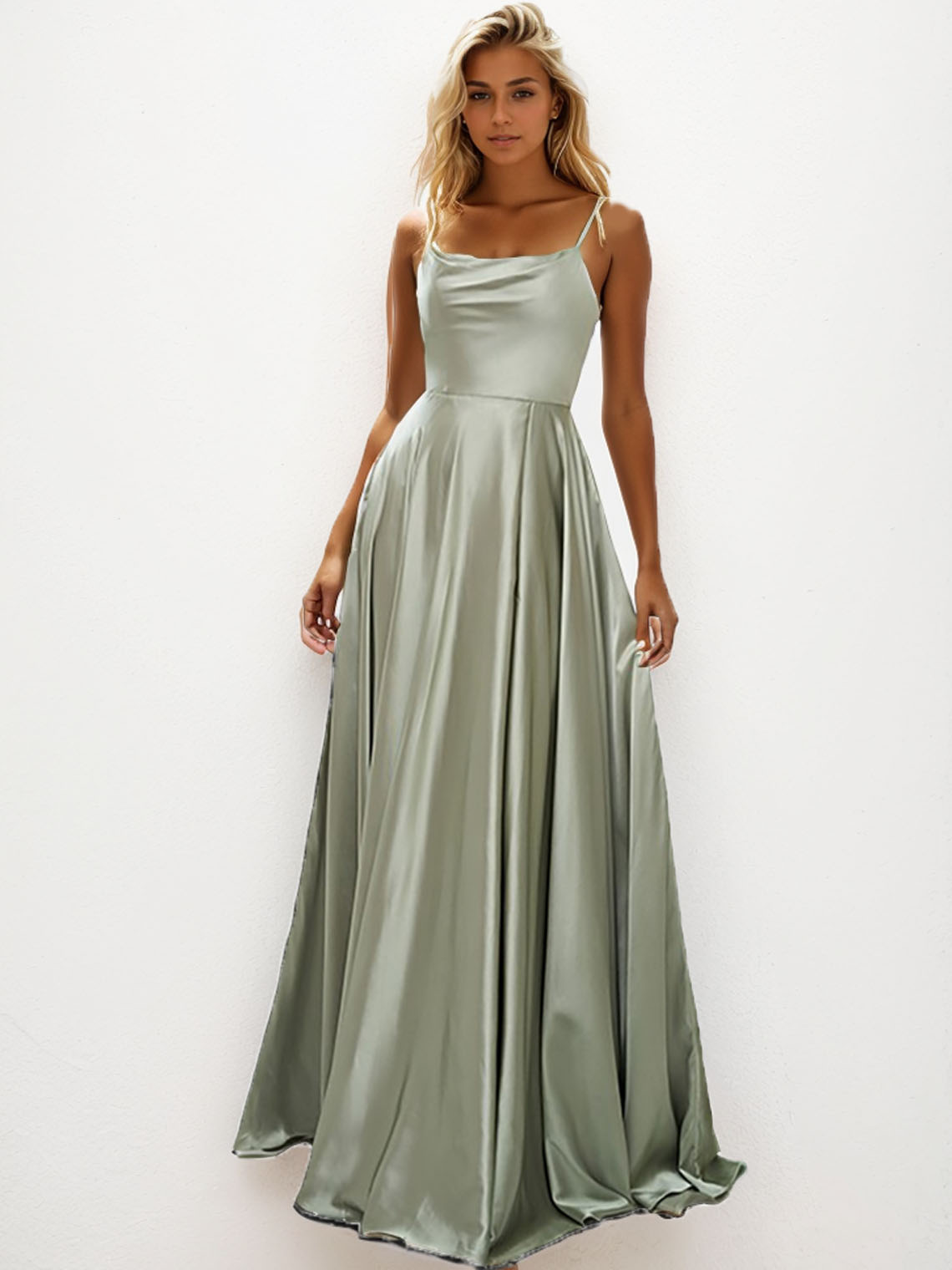A-Line/Princess Sleeveless Spaghetti Straps Floor-Length Long Prom Evening Dresses