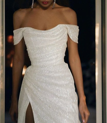 Mermaid Trumpet Sweep Brush Train Prom Dresses Evening Gown 
