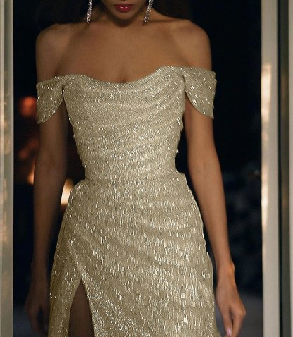 Mermaid Trumpet Sweep Brush Train Prom Dresses Evening Gown 