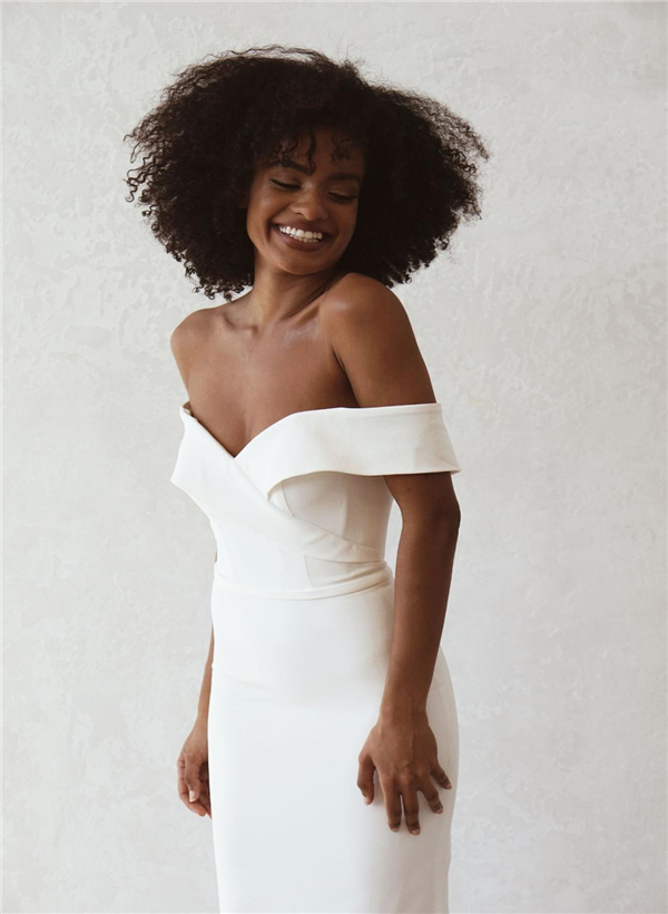 Trumpet/Mermaid Off-The-Shoulder Sleeveless Satin Sweep Train Wedding Dresses, product image 14