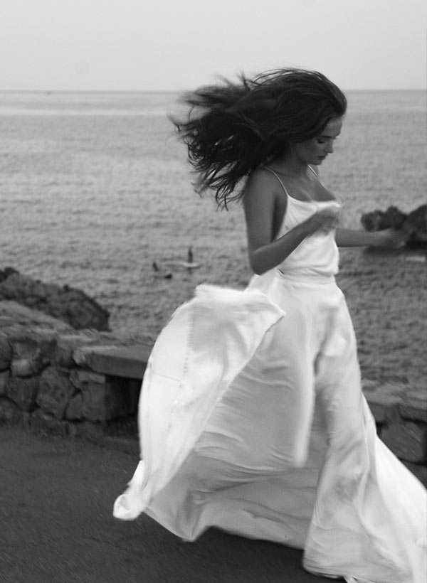 Modern A Line Tied Back Silk Like Satin Wedding Dresses, product image 5