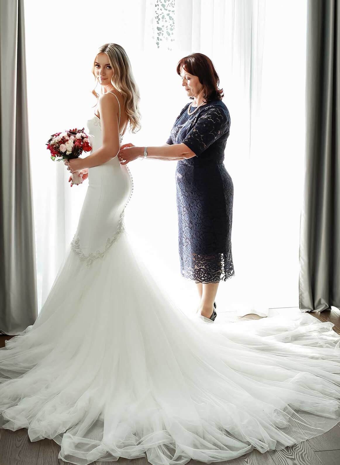 Classic Mermaid Sweetheart Wedding Dresses With Beading, product image 3