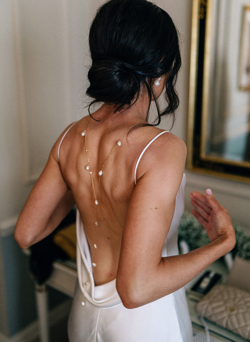Boho Open Back Spaghetti Straps Slit Wedding Dresses With Silk Like Satin, image 7