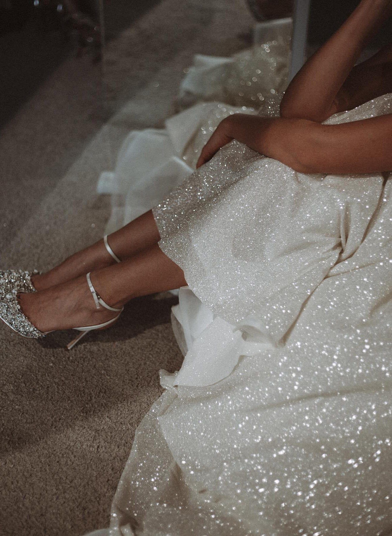 Sparkly Sequined V-Neck Princess Wedding Dresses, image 6