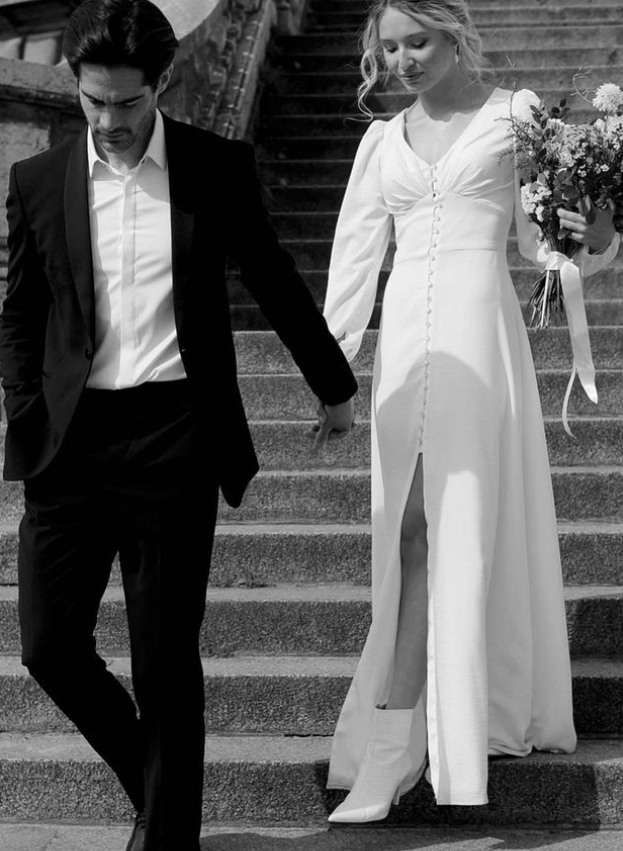 Elopement Minimalist Long Sleeves Wedding Dresses With Floor-Length, product image 2