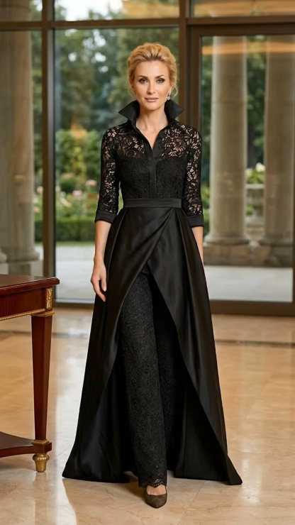 Jumpsuit Pantsuit Floor Length Mother of the Bride Dress