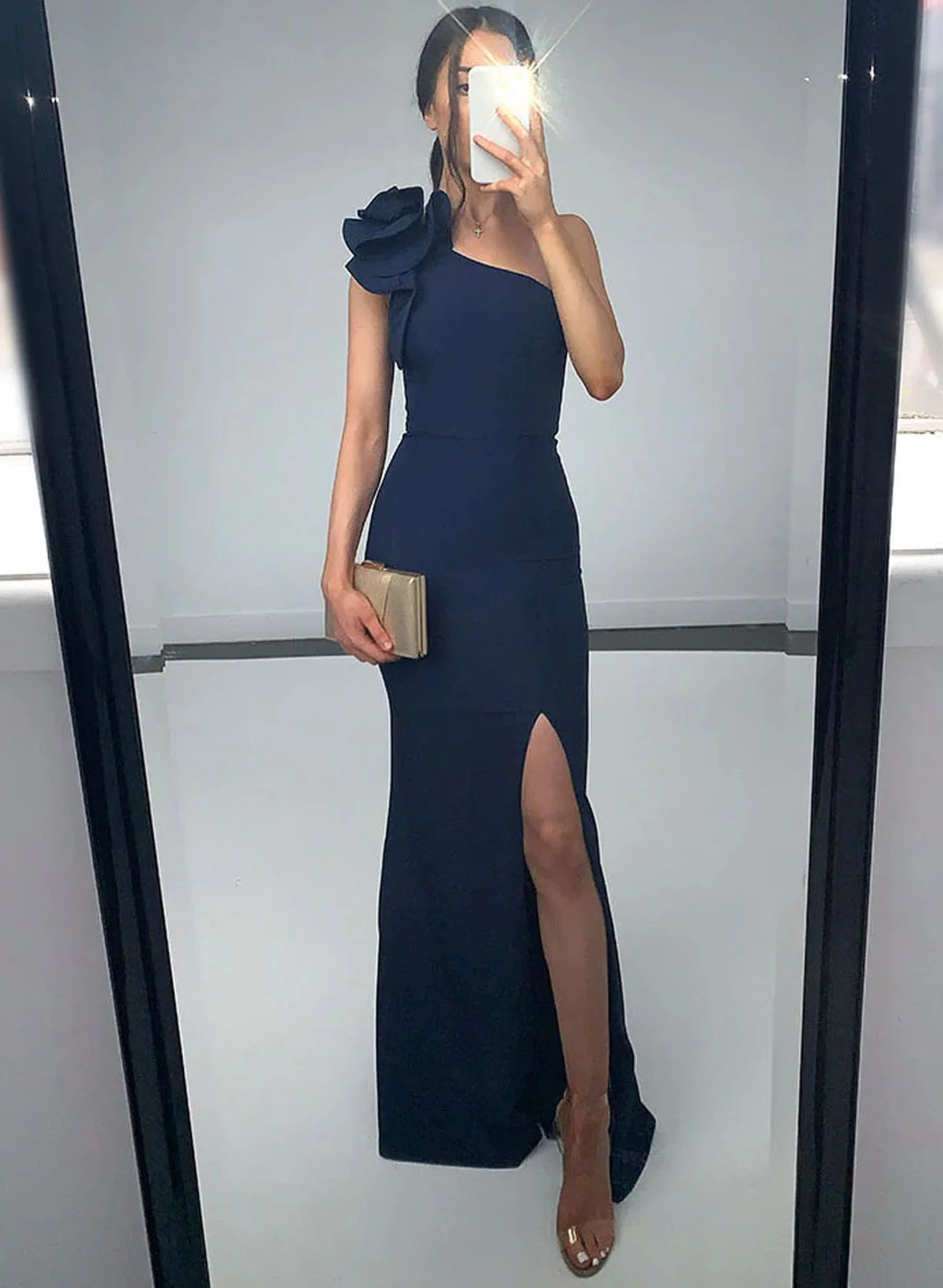 One-Shoulder Trumpet/Mermaid Bridesmaid Dresses With Ruffles